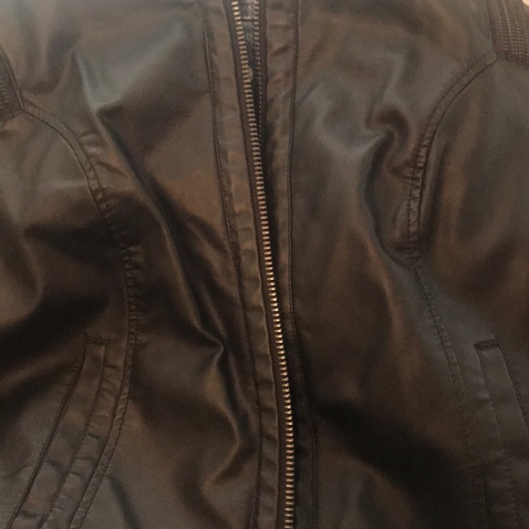 Combination jean vegan leather coat - Picture 7 of 8